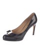 Ferragamo Patent Leather Grosgrain Trim Pumps