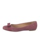 Ferragamo Vara Bow Accent Suede Ballet Flats