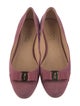 Ferragamo Vara Bow Accent Suede Ballet Flats