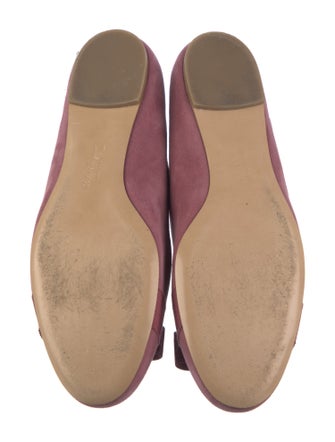 Ferragamo Vara Bow Accent Suede Ballet Flats