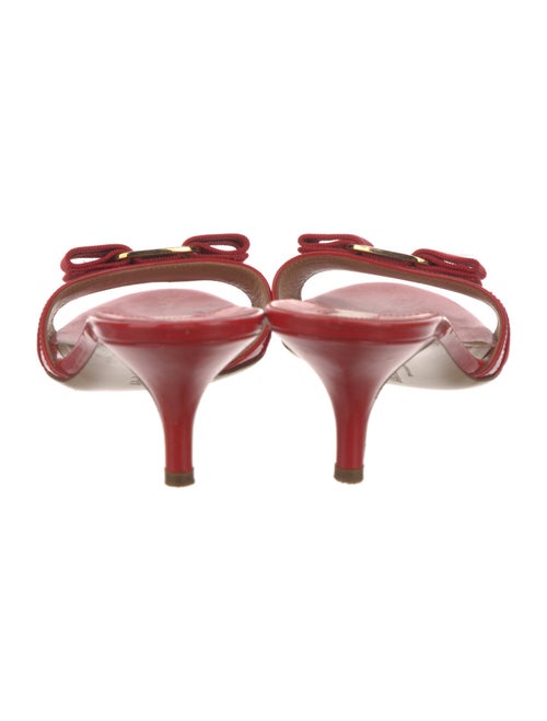 Ferragamo Vara Bow Accent Patent Leather Mules