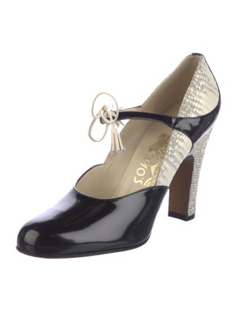 Ferragamo Python Animal Print Pumps