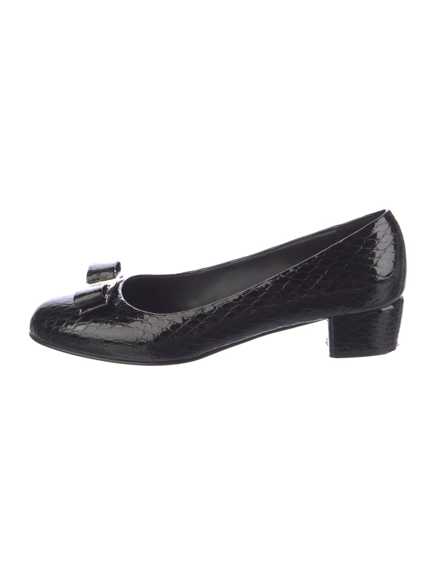 Ferragamo Embossed Leather Pumps