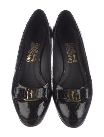 Ferragamo Embossed Leather Pumps