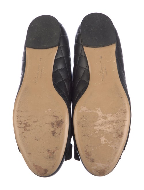 Ferragamo Vara Bow Accent Leather Ballet Flats