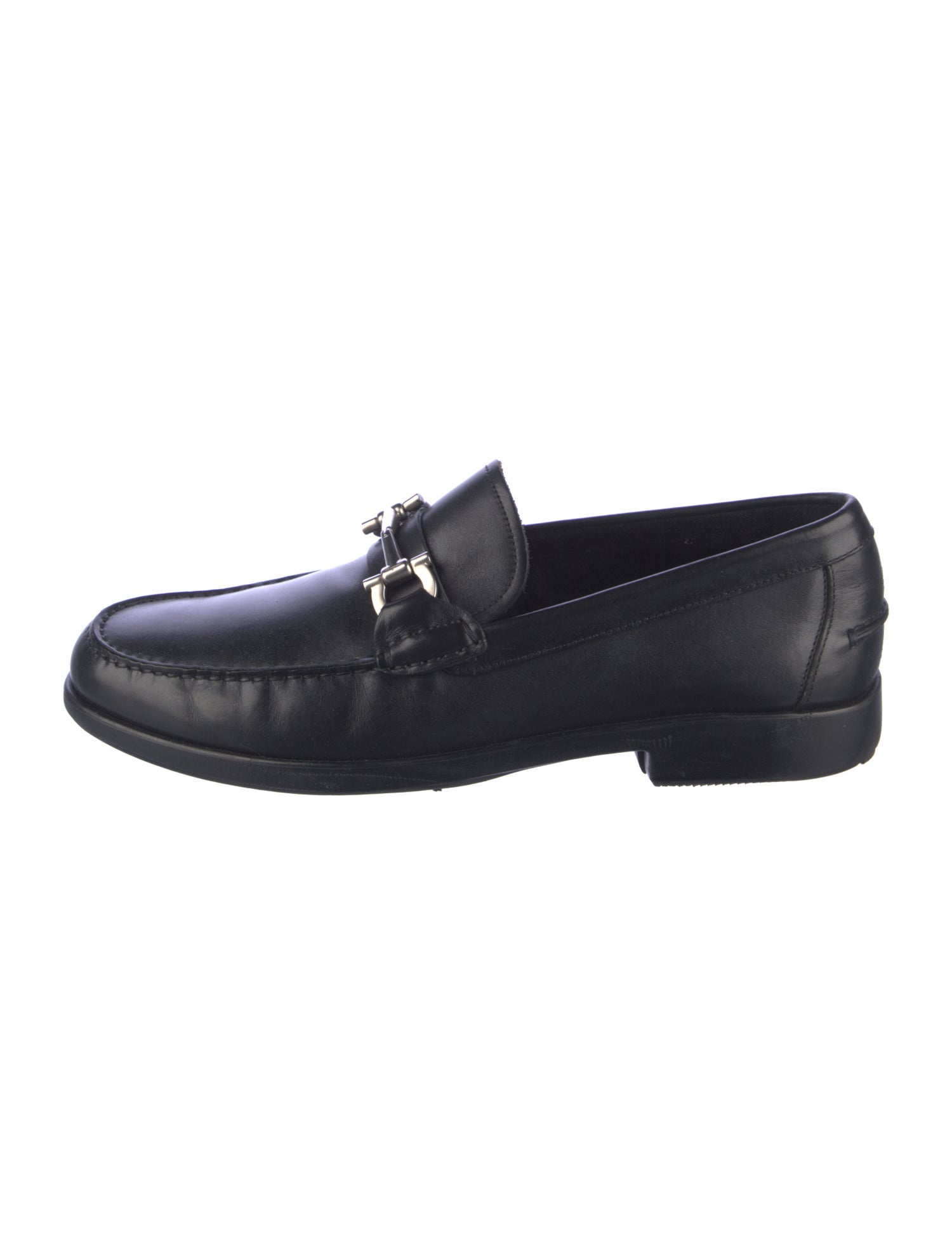 Ferragamo Gancini Logo Leather Dress Loafers