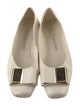 Ferragamo Vara Bow Accent Leather Ballet Flats