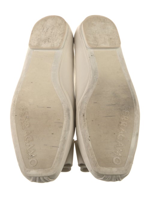 Ferragamo Vara Bow Accent Leather Ballet Flats