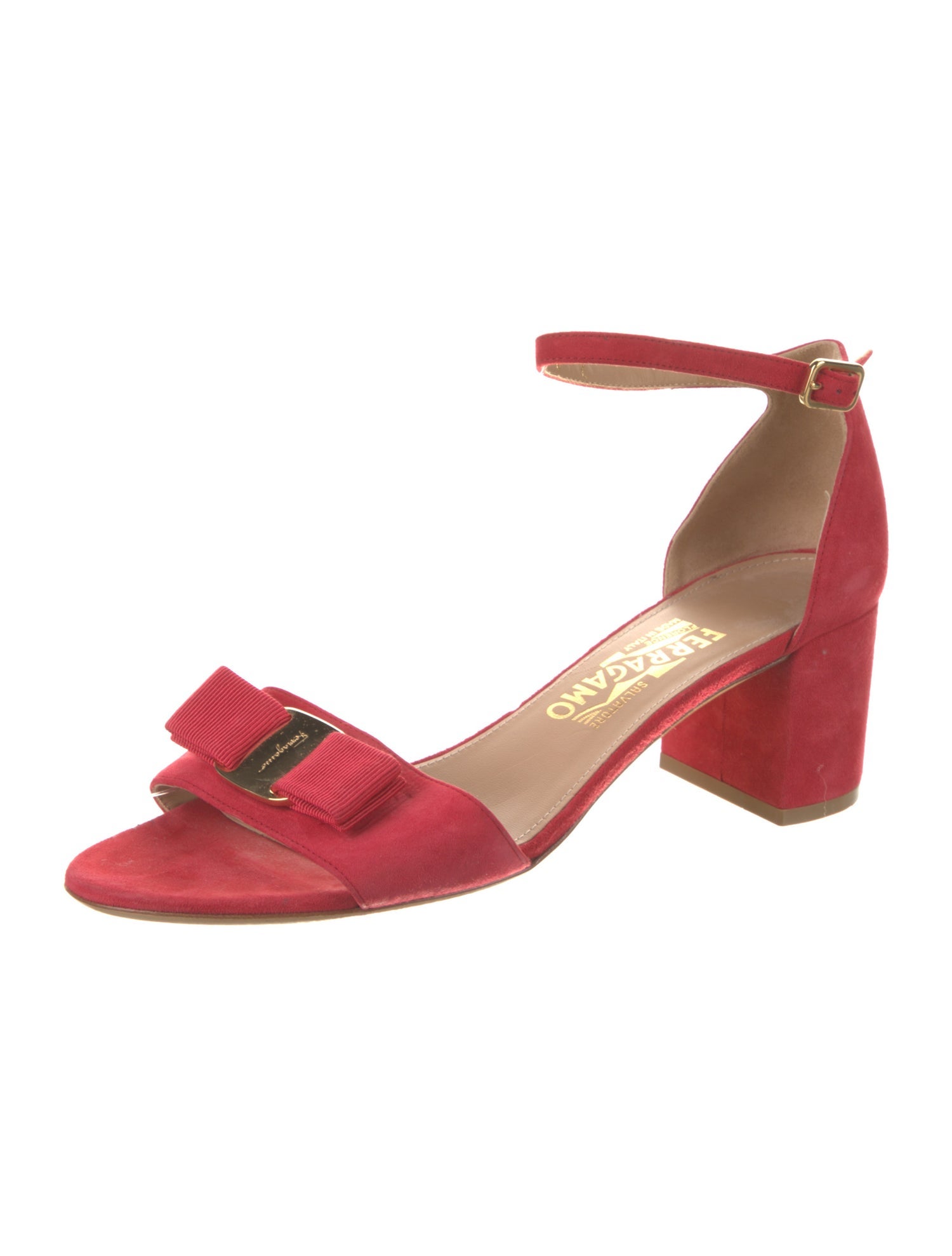 Ferragamo Suede Grosgrain Trim Sandals