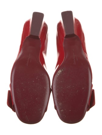 Ferragamo Patent Leather Bow Accents Pumps