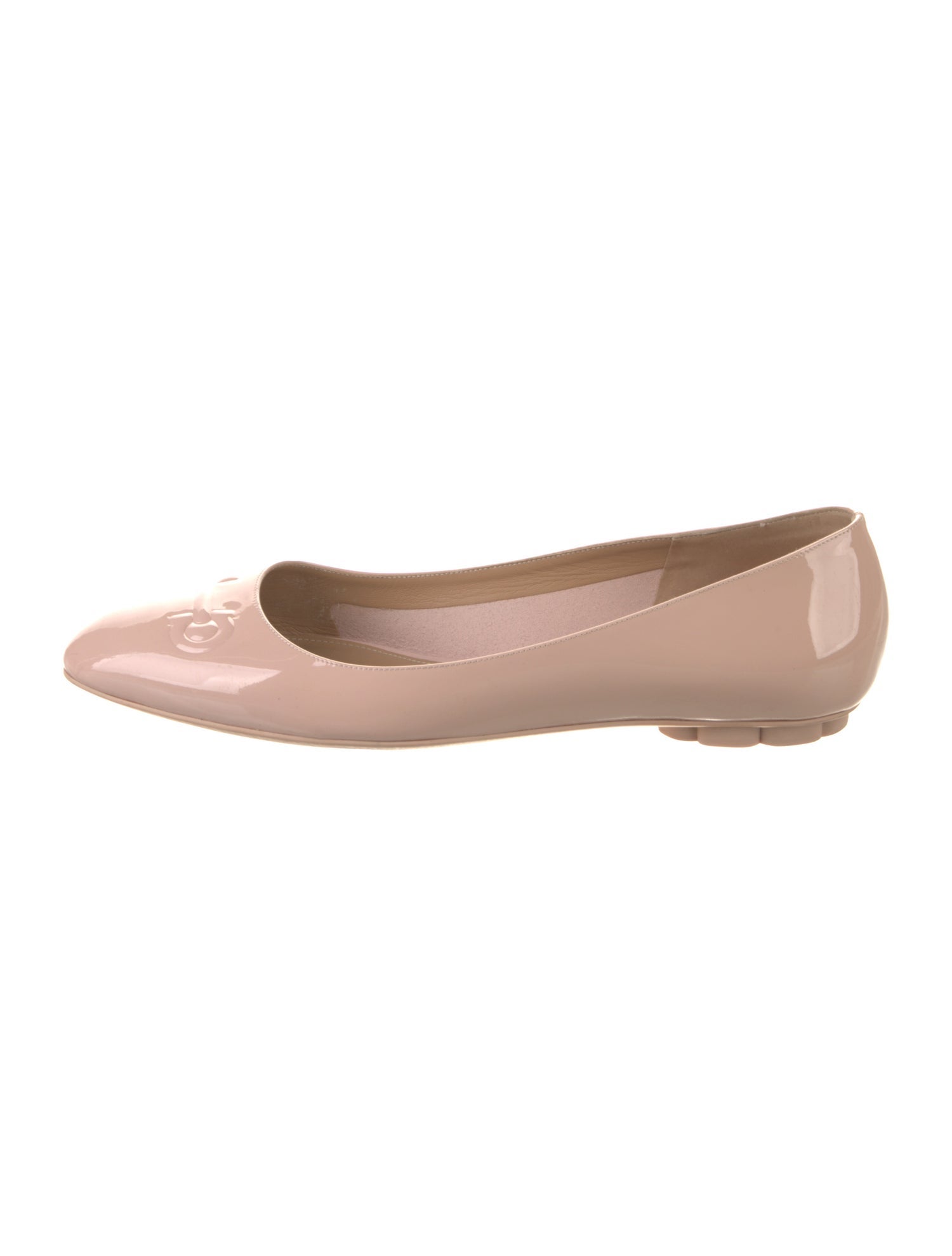 Salvatore Ferragamo Gancini Logo Patent Leather Ballet Flats