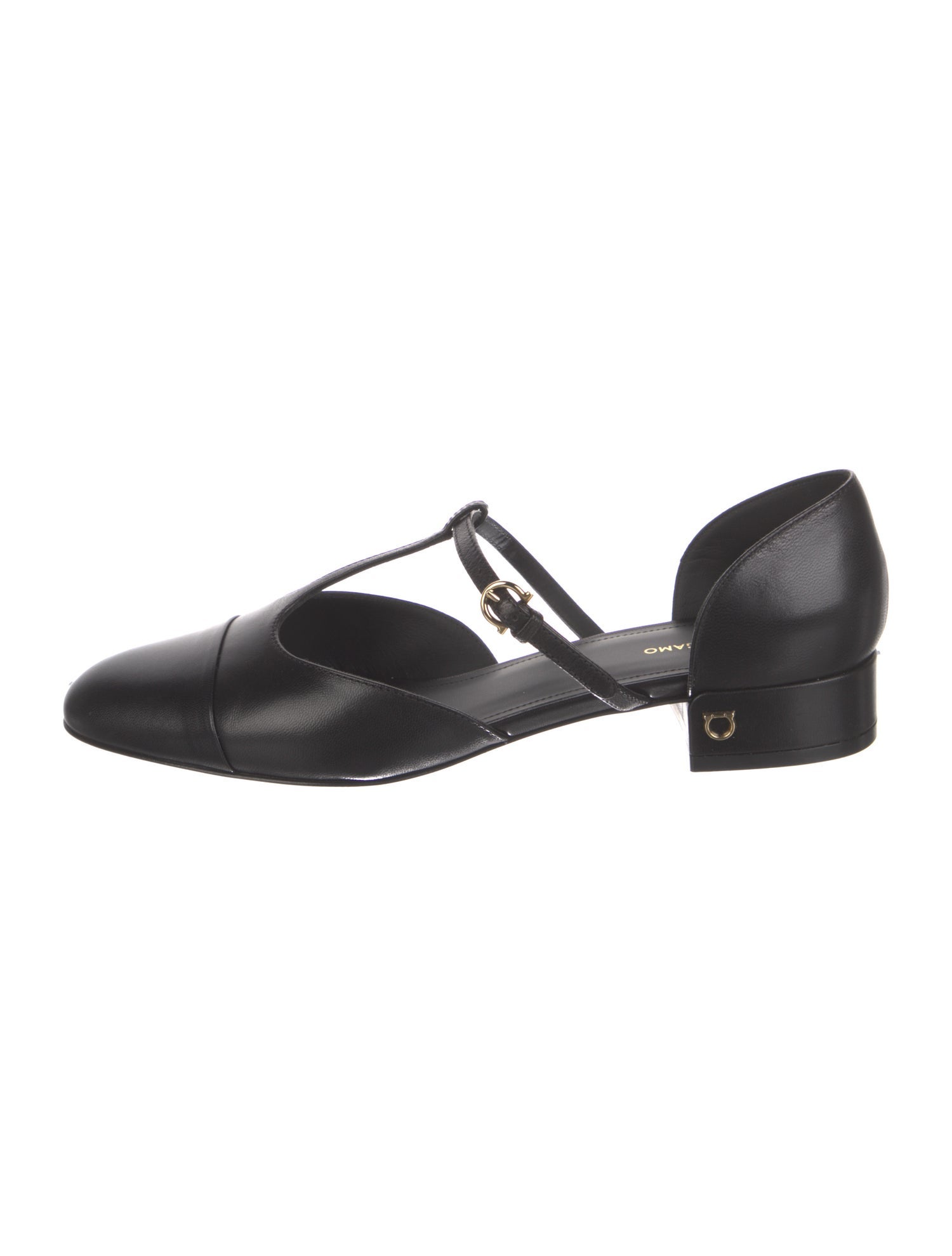 Ferragamo Leather D'Orsay Flats