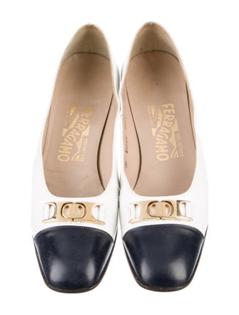 Ferragamo Gancini Logo Leather Ballet Flats