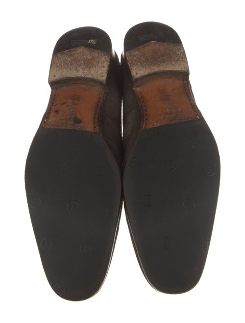 Ferragamo Gancini Logo Suede Dress Loafers