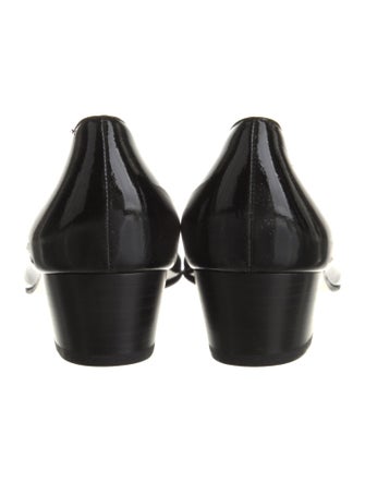 Ferragamo Patent Leather Bow Accents Pumps