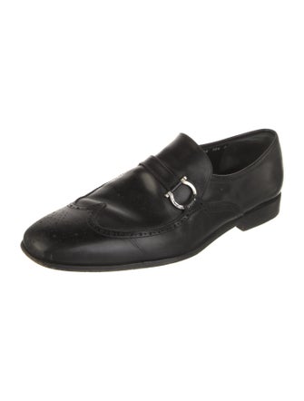 Ferragamo Gancini Logo Leather Dress Loafers