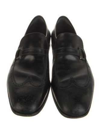 Ferragamo Gancini Logo Leather Dress Loafers