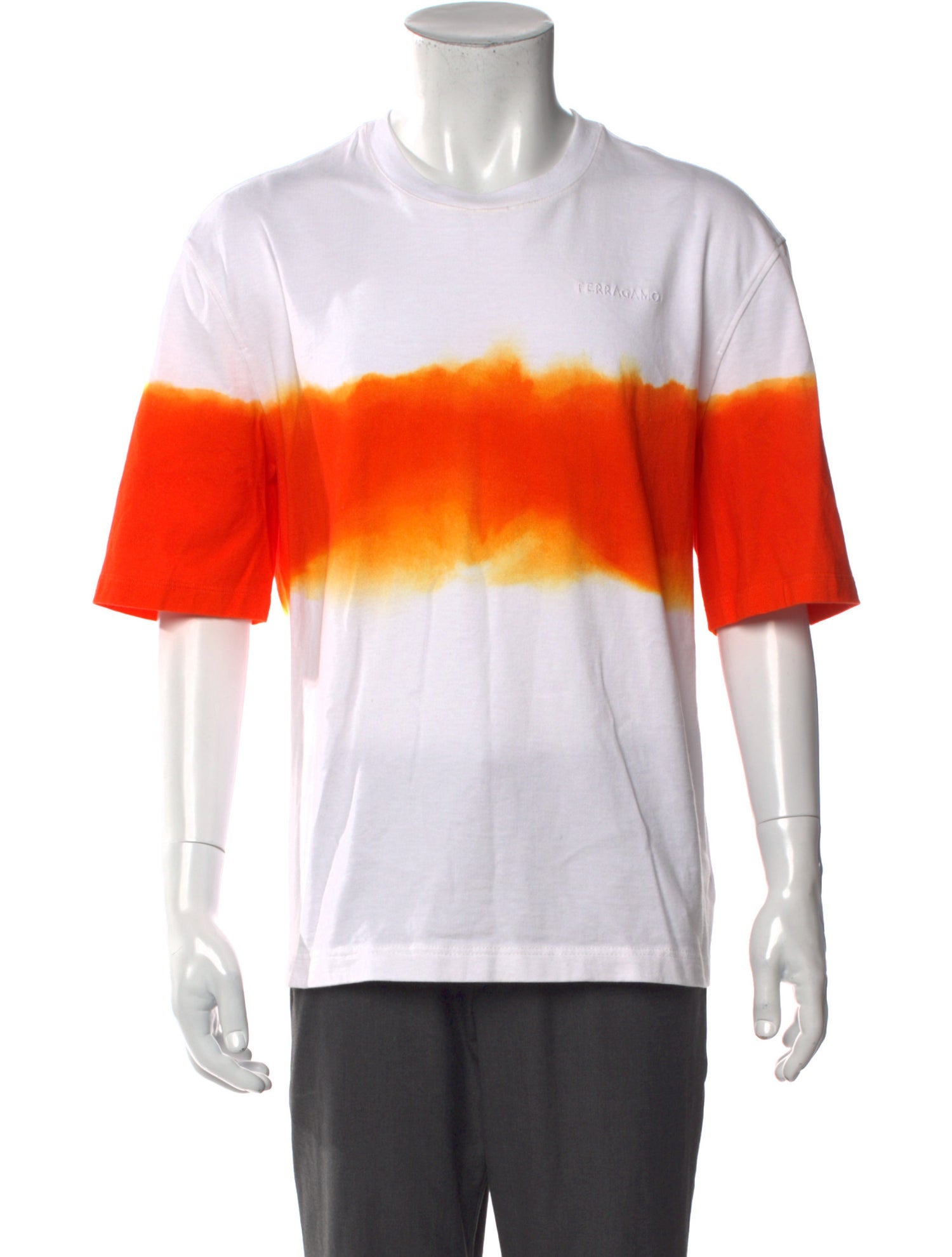 Ferragamo Tie-Dye Print Crew Neck T-Shirt w/ Tags