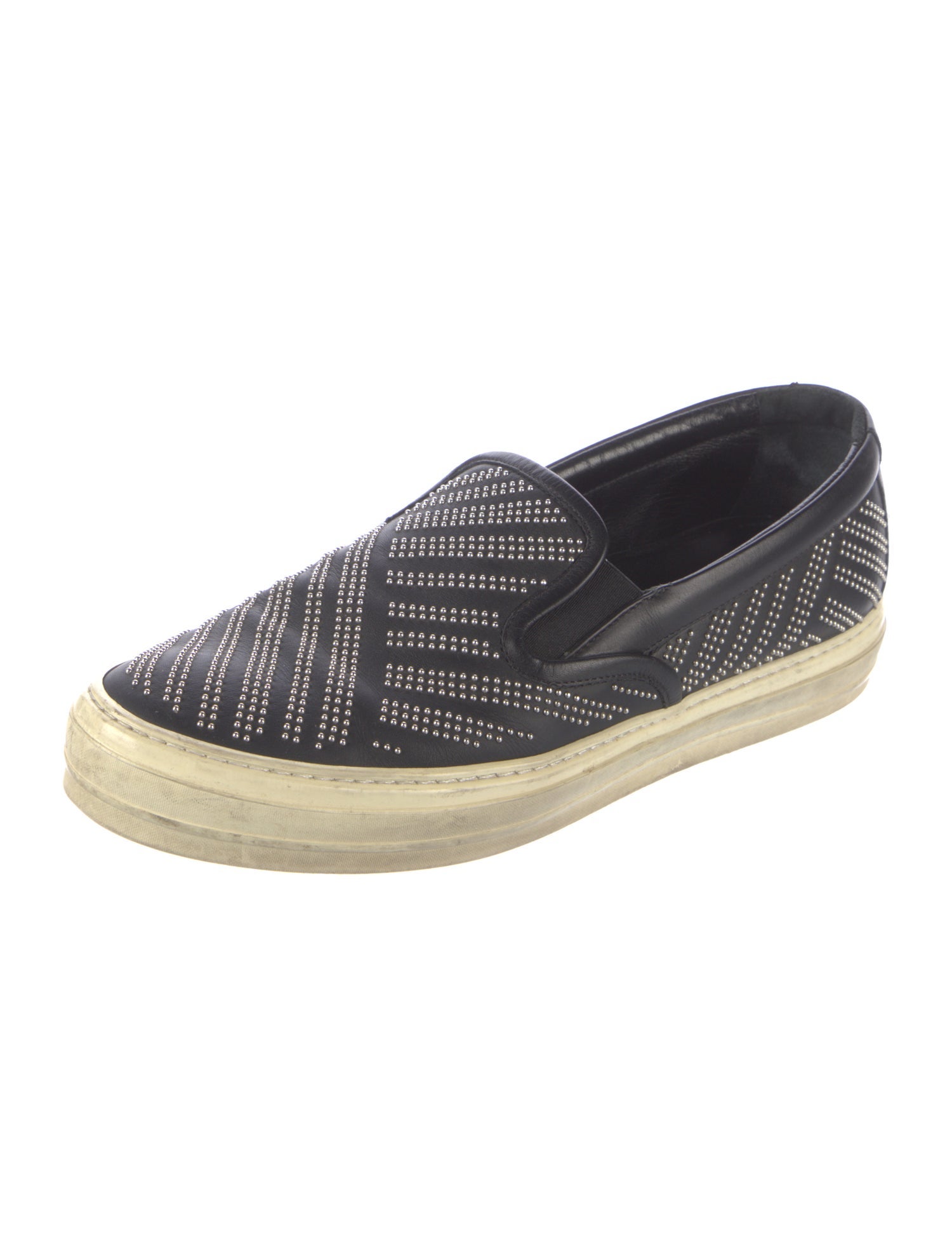 Ferragamo Leather Studded Accents Sneakers