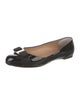 Ferragamo Vara Bow Accent Patent Leather Flats