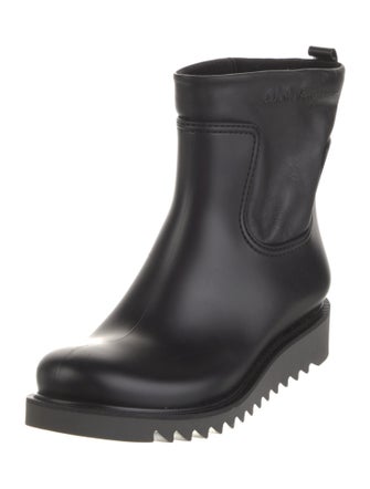 Ferragamo Rubber Leather Trim Embellishment Rain Boots
