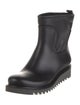 Ferragamo Rubber Leather Trim Embellishment Rain Boots