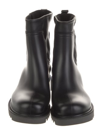 Ferragamo Rubber Leather Trim Embellishment Rain Boots