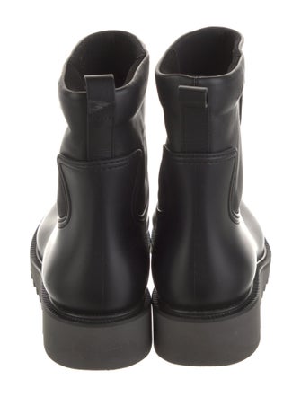 Ferragamo Rubber Leather Trim Embellishment Rain Boots