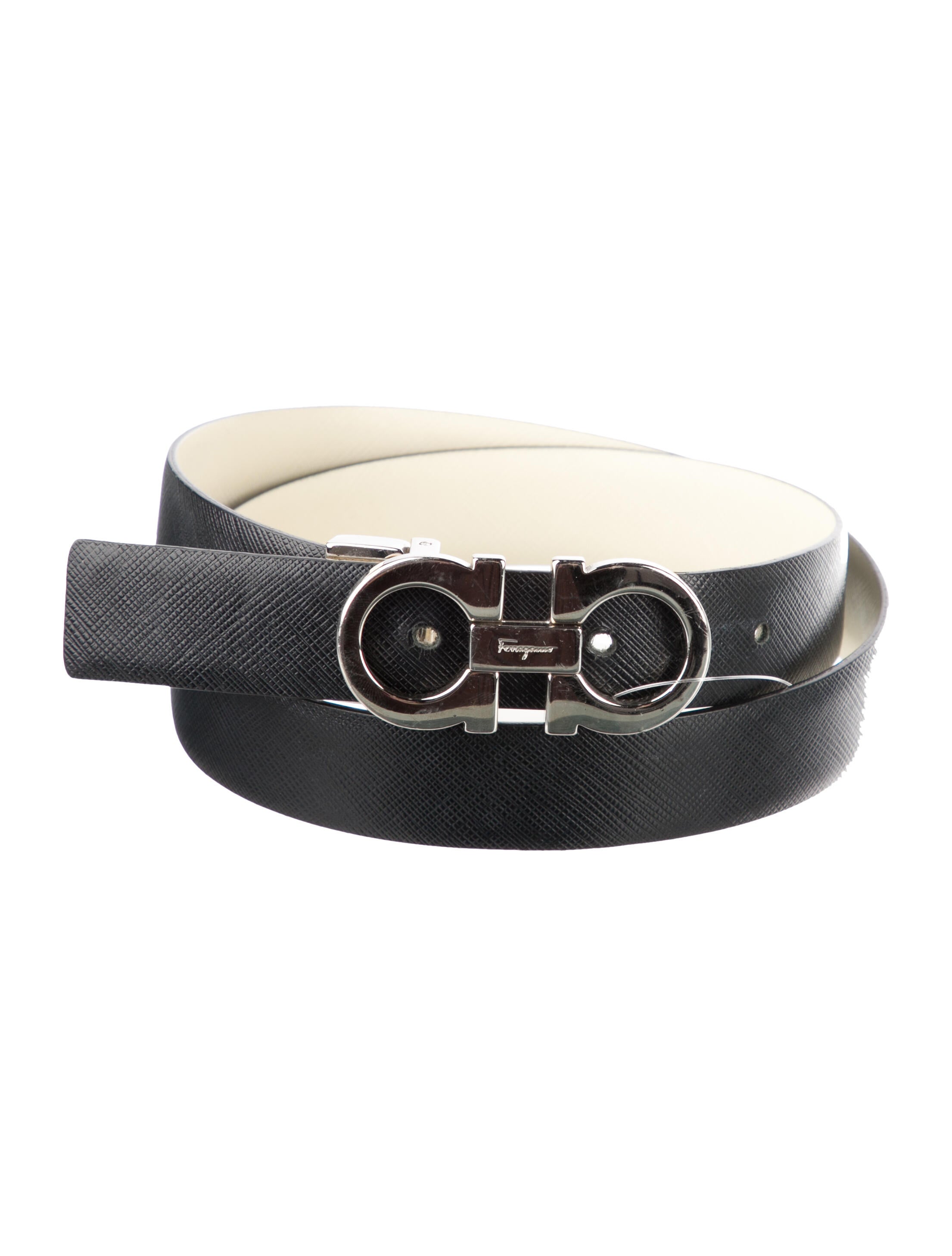 Ferragamo Skinny Saffiano Leather Belt