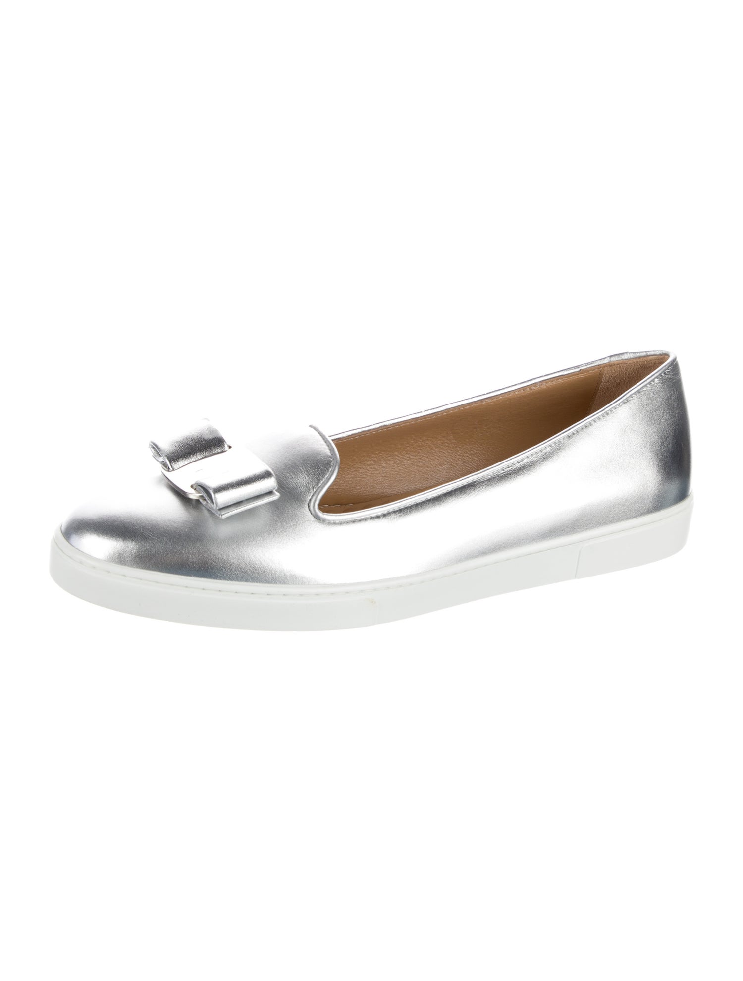Salvatore Ferragamo Vara Bow Accent Leather Sneakers