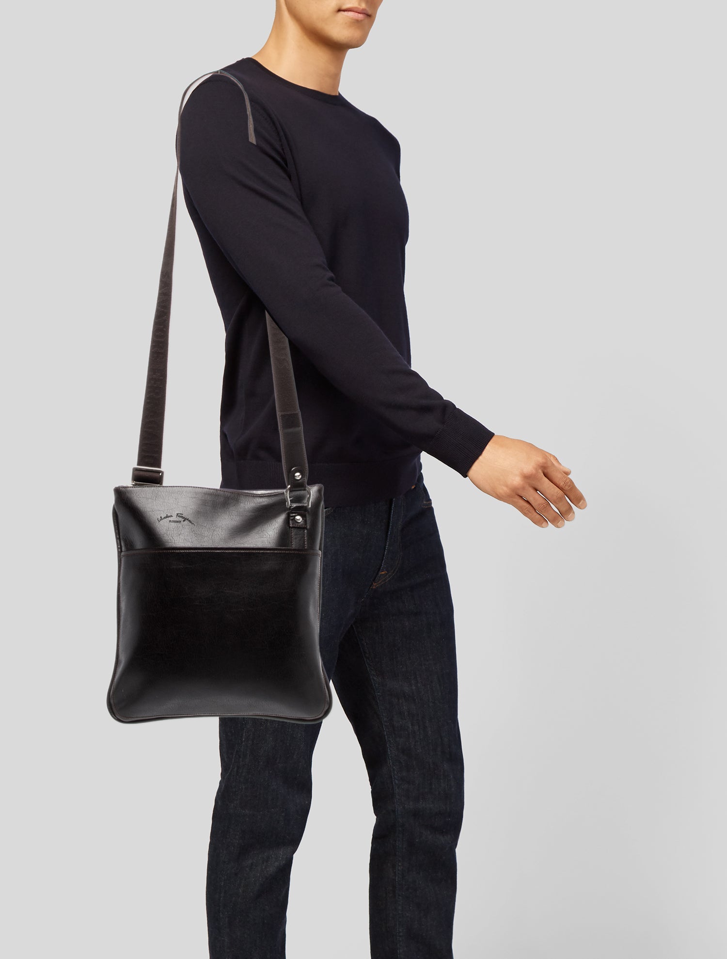 Salvatore Ferragamo Leather Messenger Bag