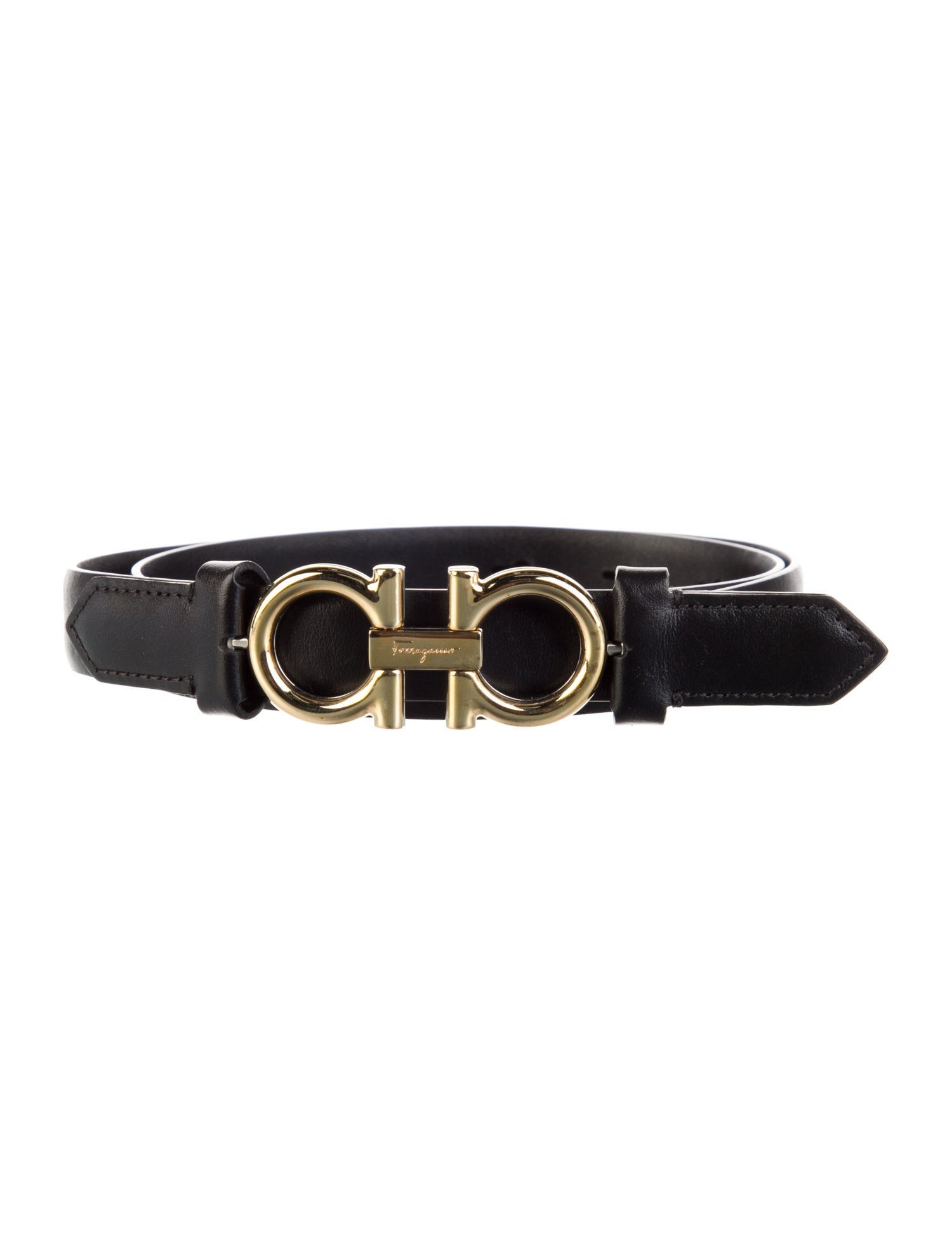 Ferragamo Gancini Logo Skinny Belt
