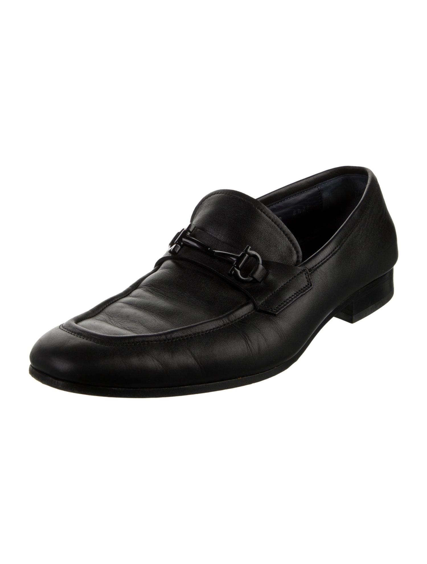 Ferragamo Gancini Logo Leather Dress Loafers
