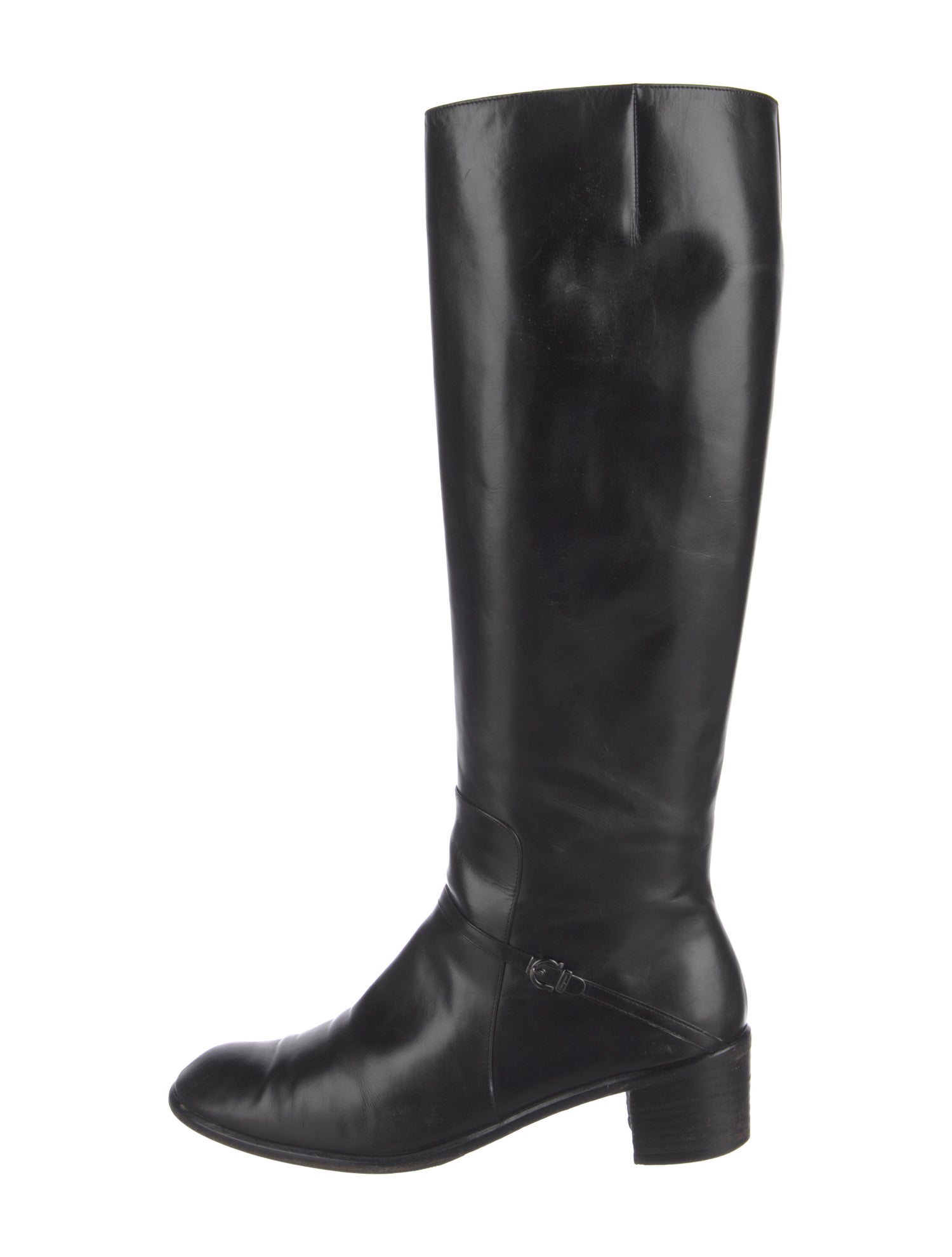 Ferragamo Leather Riding Boots