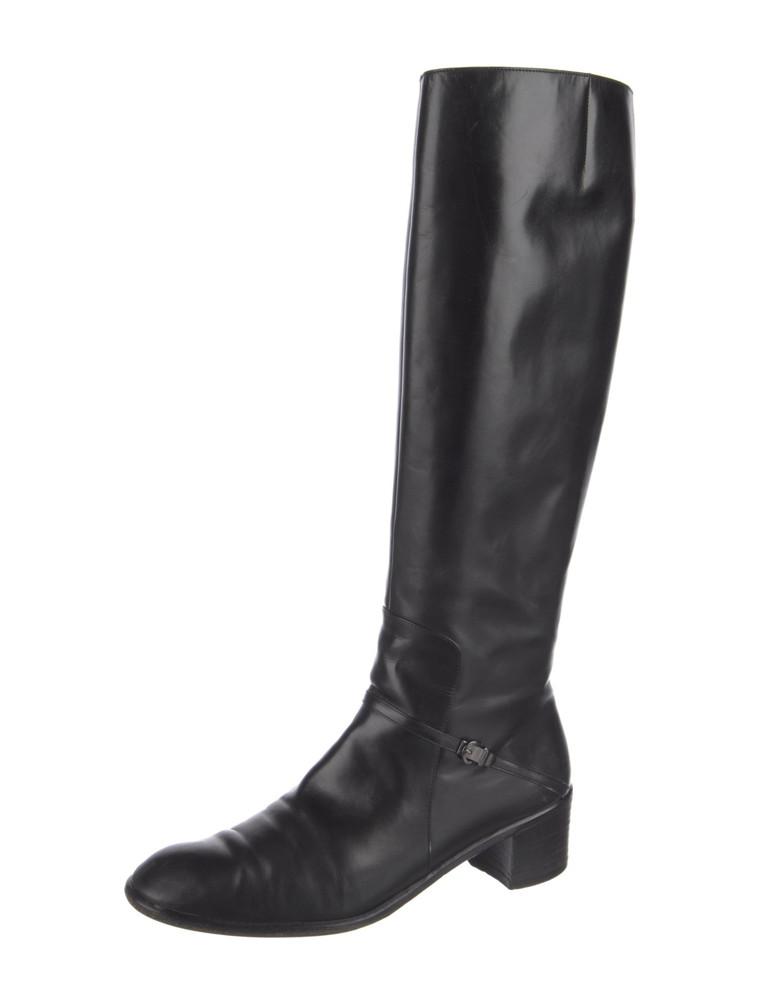 Ferragamo Leather Riding Boots