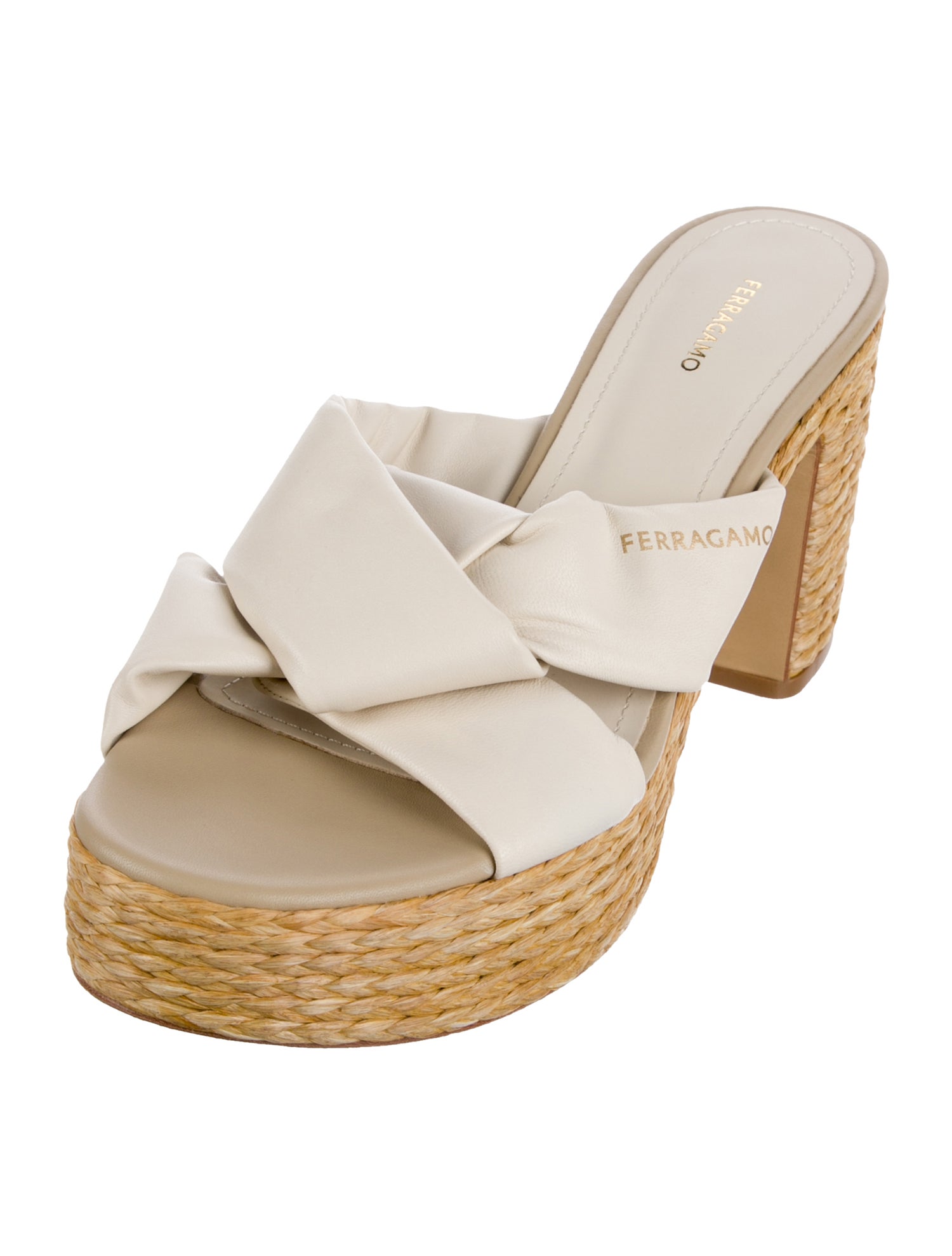 Ferragamo Leather Animal Print Espadrilles