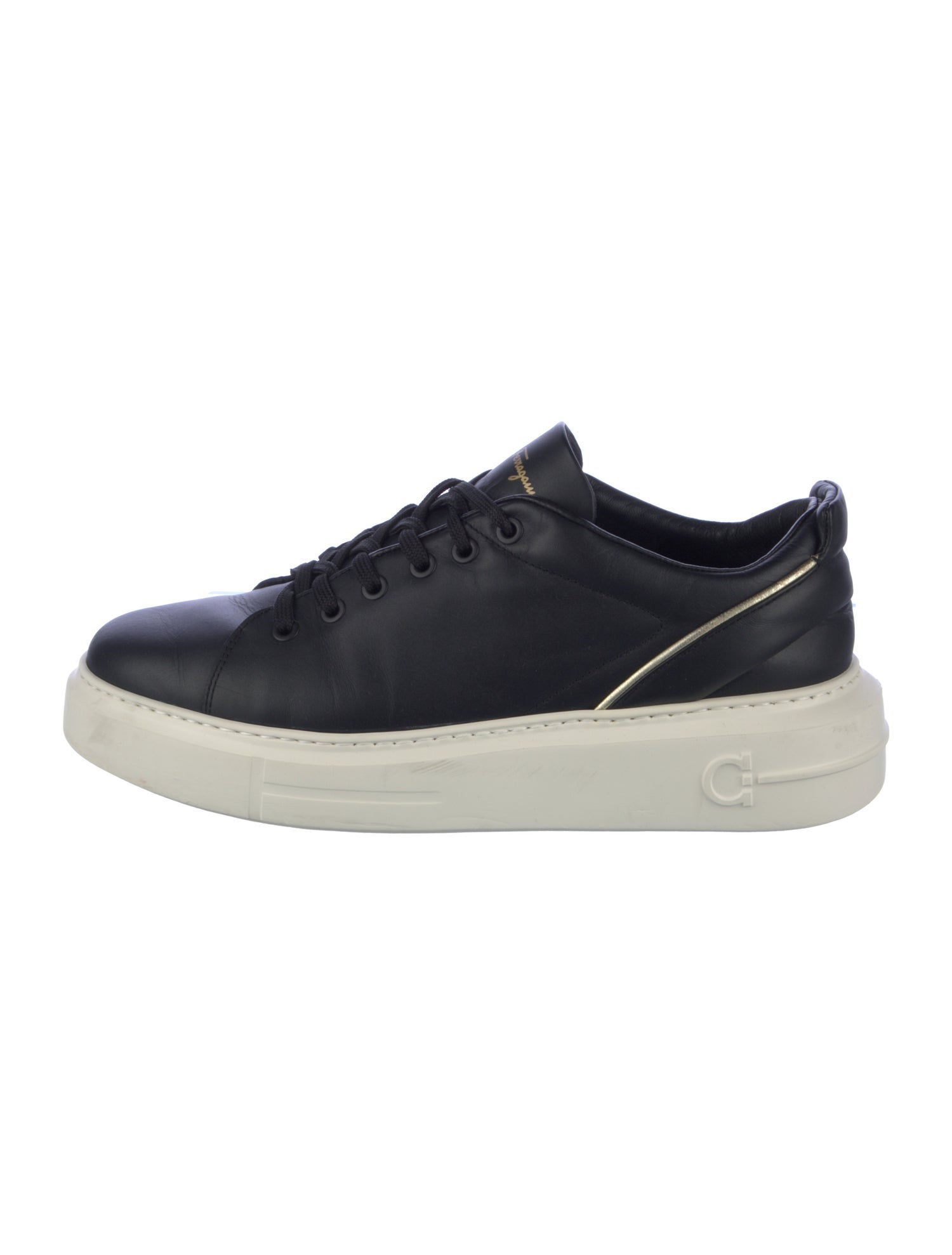 Ferragamo Gancio Logo Leather Sneakers