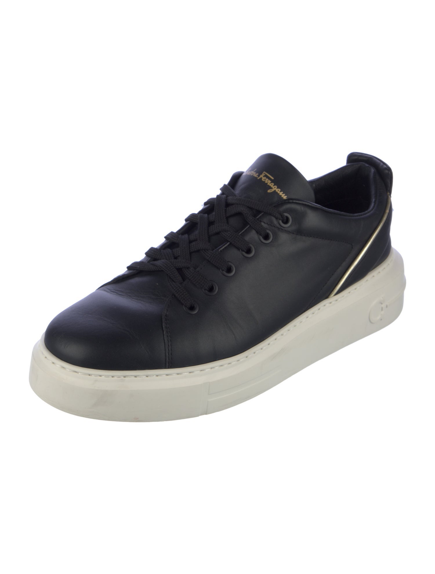 Ferragamo Gancio Logo Leather Sneakers