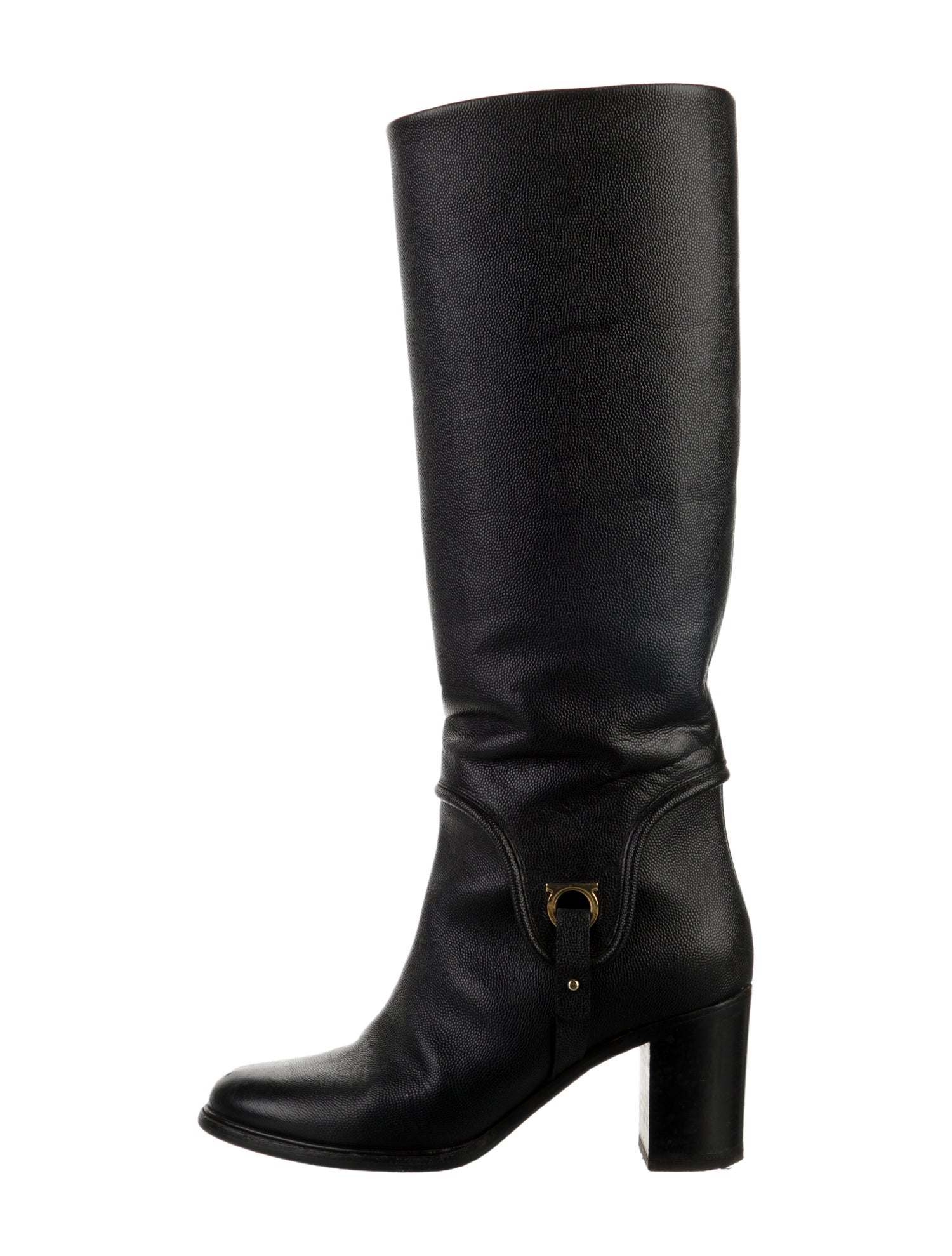 Ferragamo Leather Riding Boots