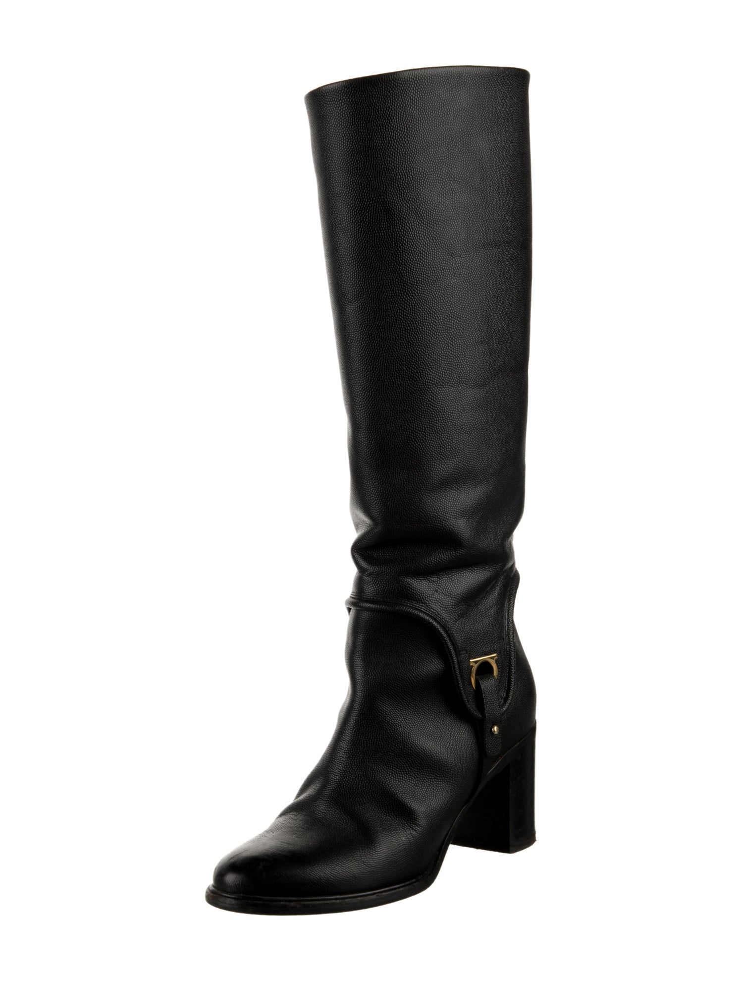 Ferragamo Leather Riding Boots
