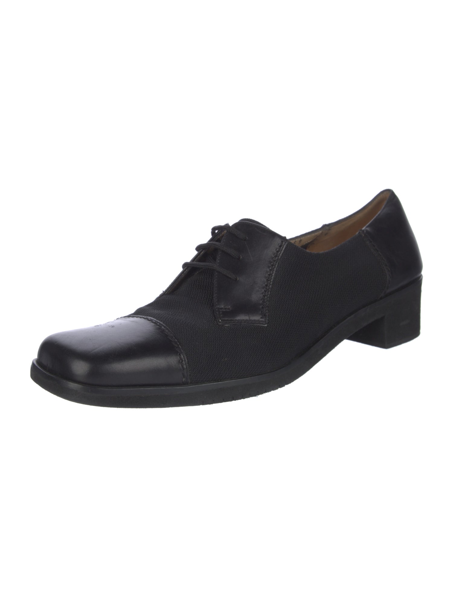 Ferragamo Leather Leather Trim Embellishment Oxfords