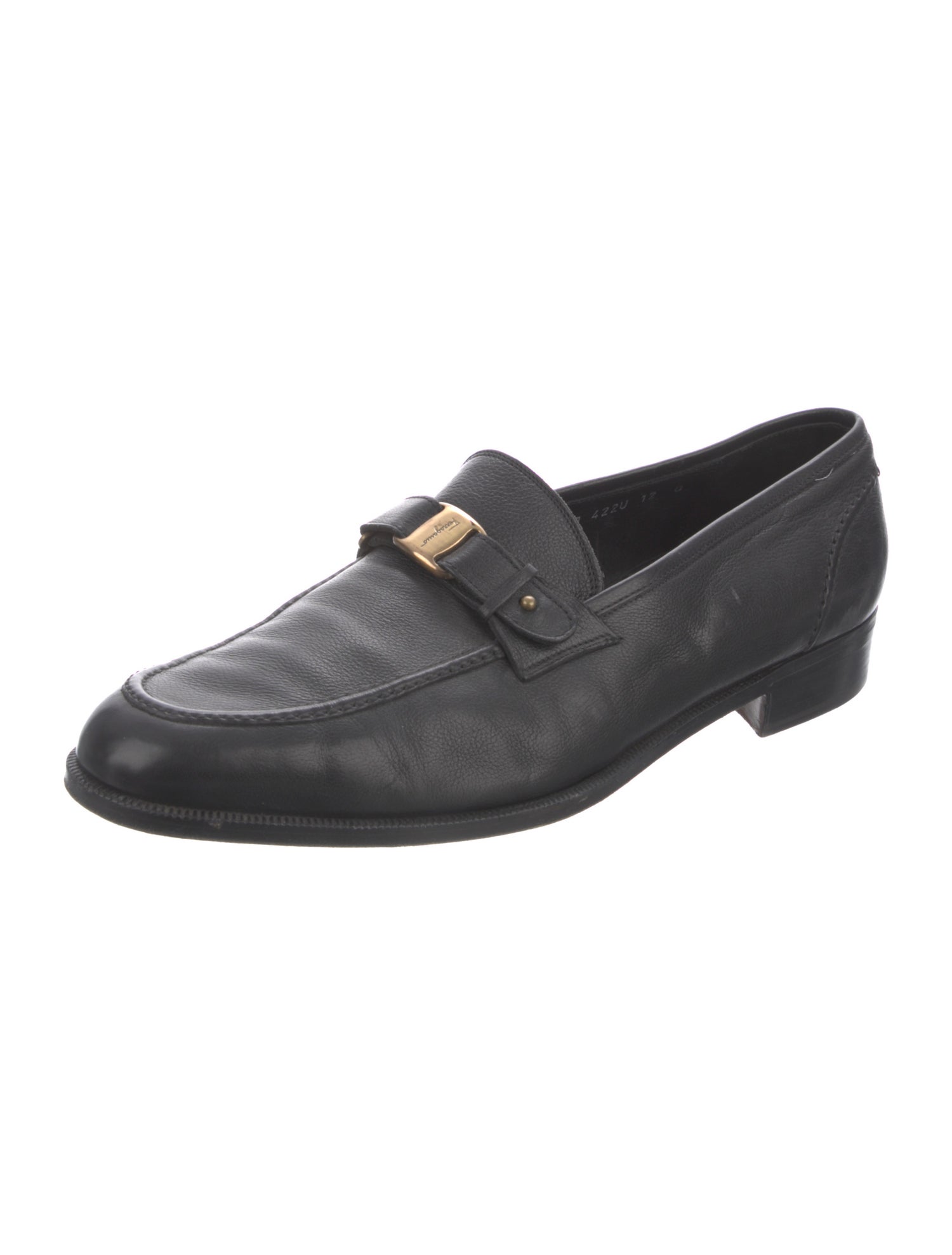 Ferragamo Gancini Logo Leather Dress Loafers
