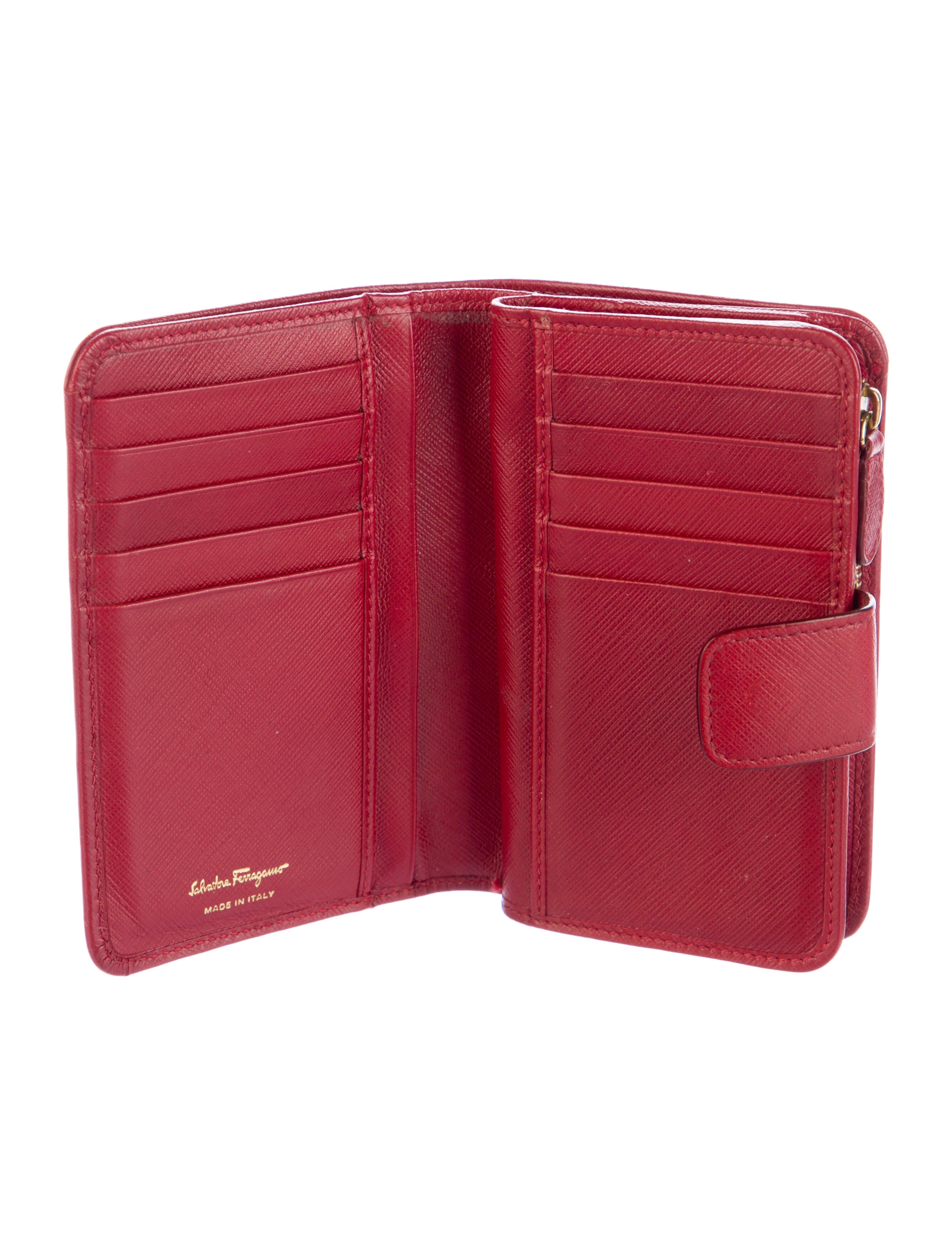 Ferragamo Saffiano Leather Graphic Print French Purse