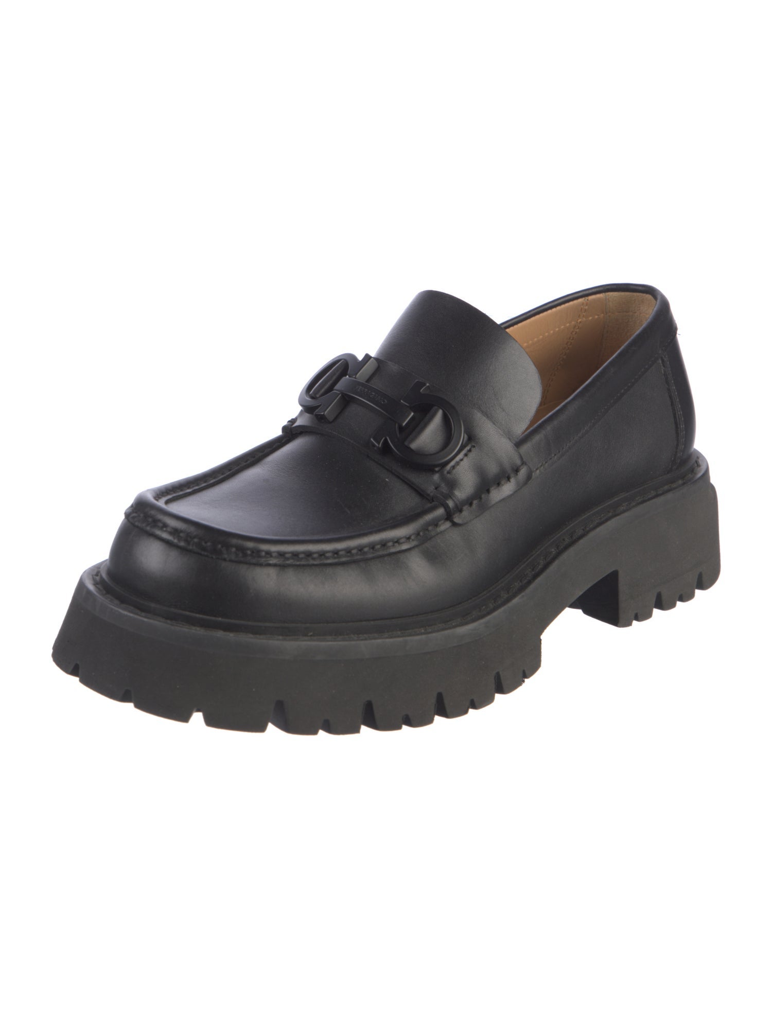 Ferragamo Horsebit Accent Leather Dress Loafers