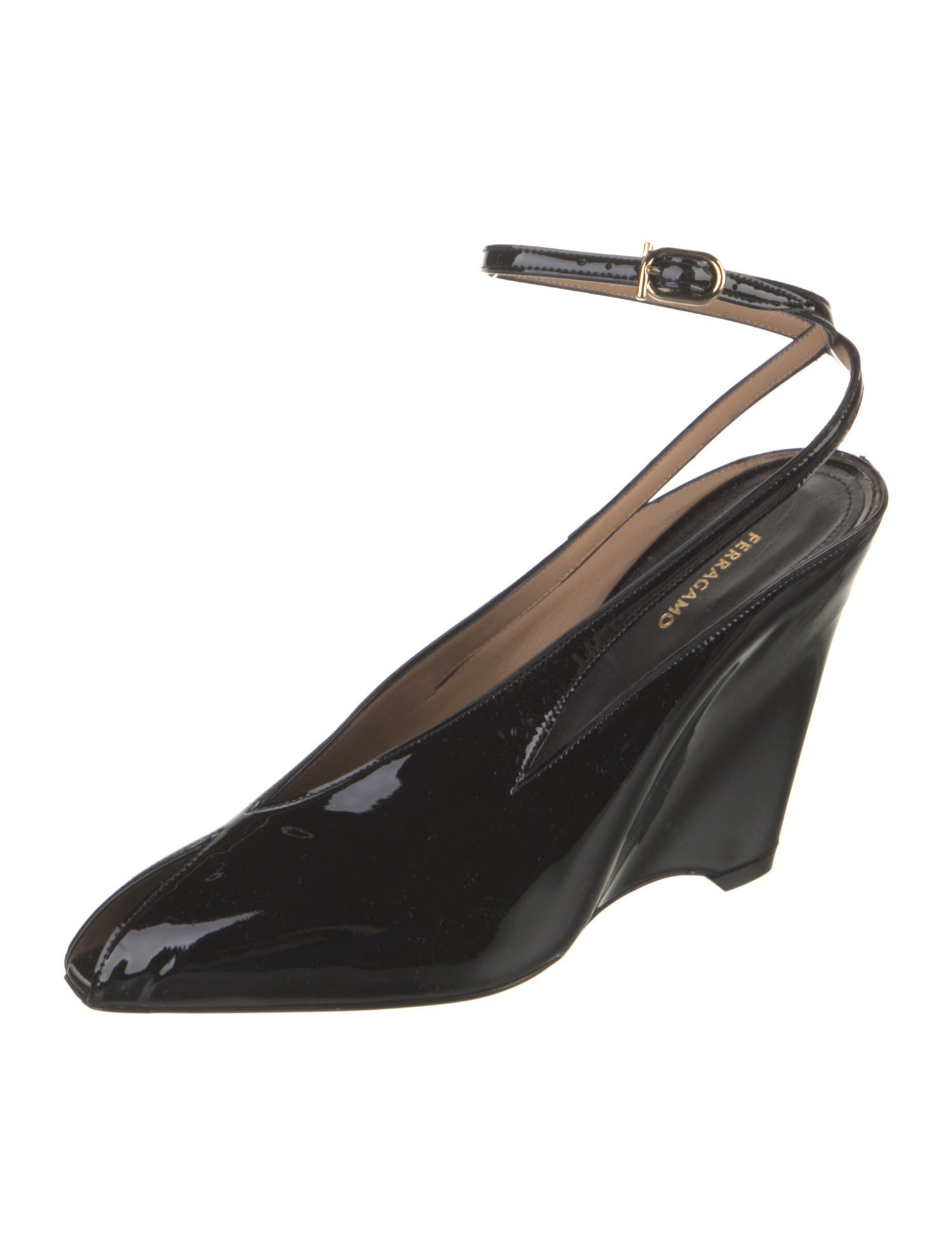 Ferragamo Patent Leather Slingback Pumps