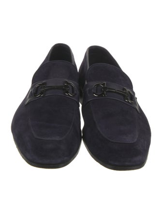 Ferragamo Horsebit Accent Suede Dress Loafers