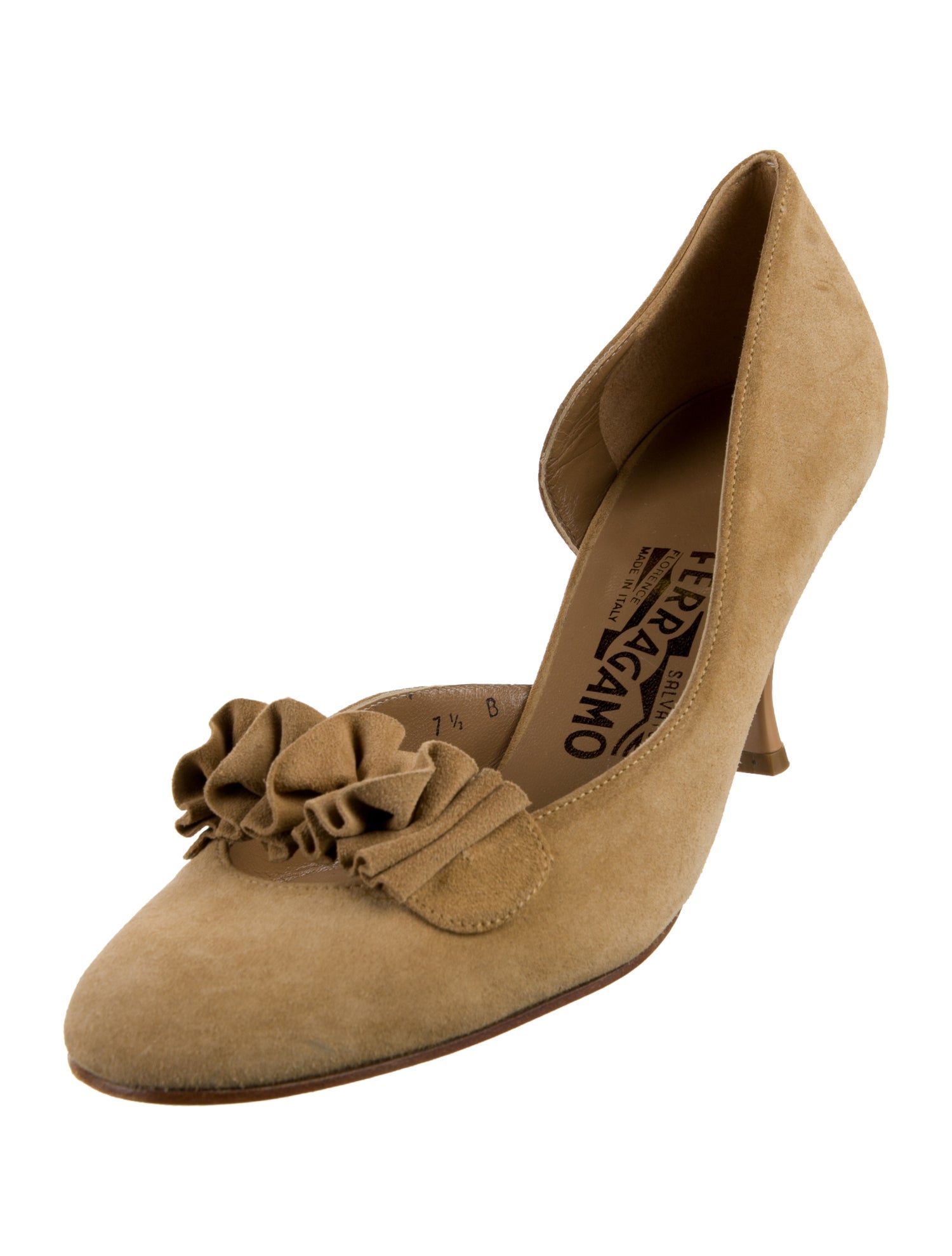 Ferragamo Suede D'Orsay Pumps