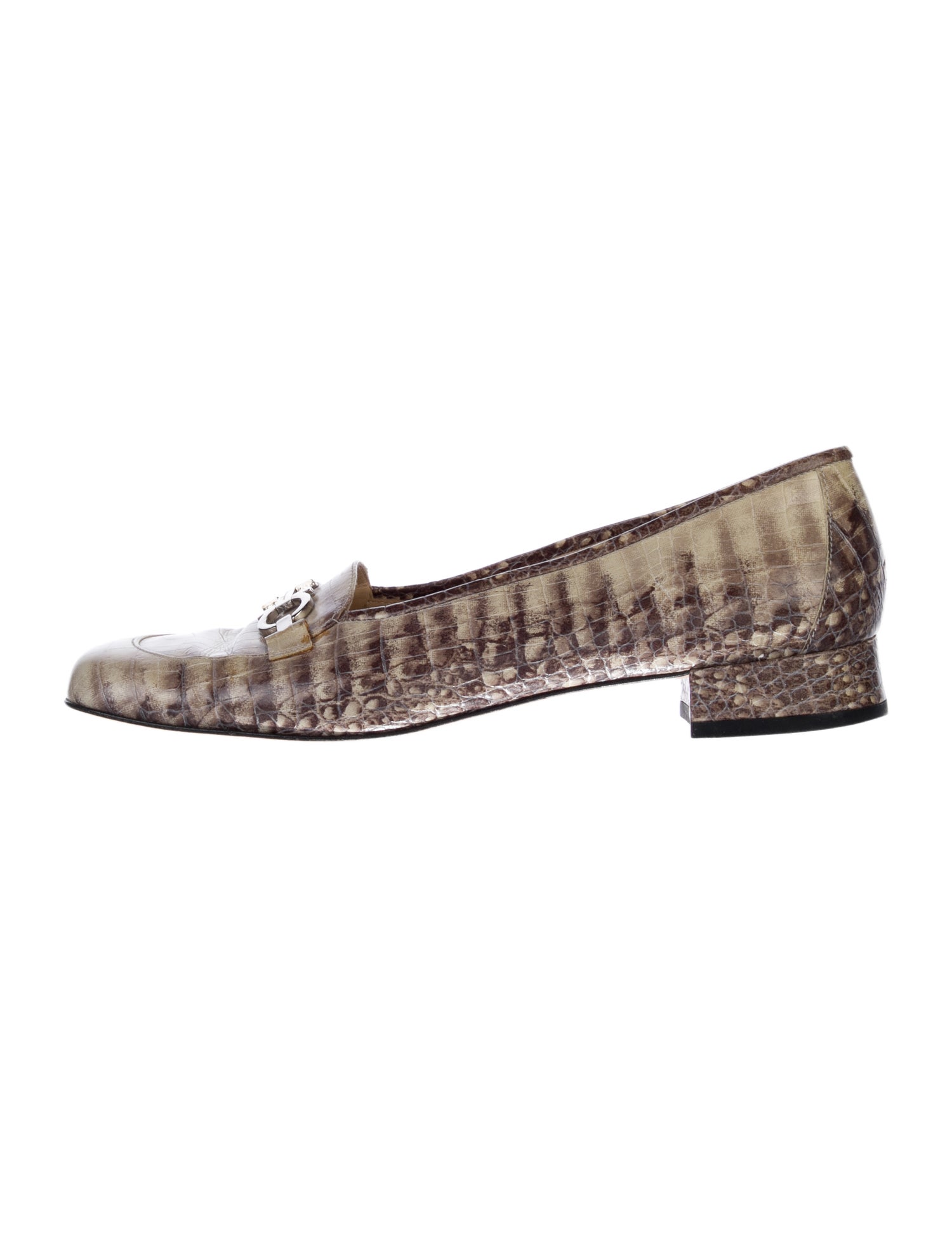 Ferragamo Leather Animal Print Loafers