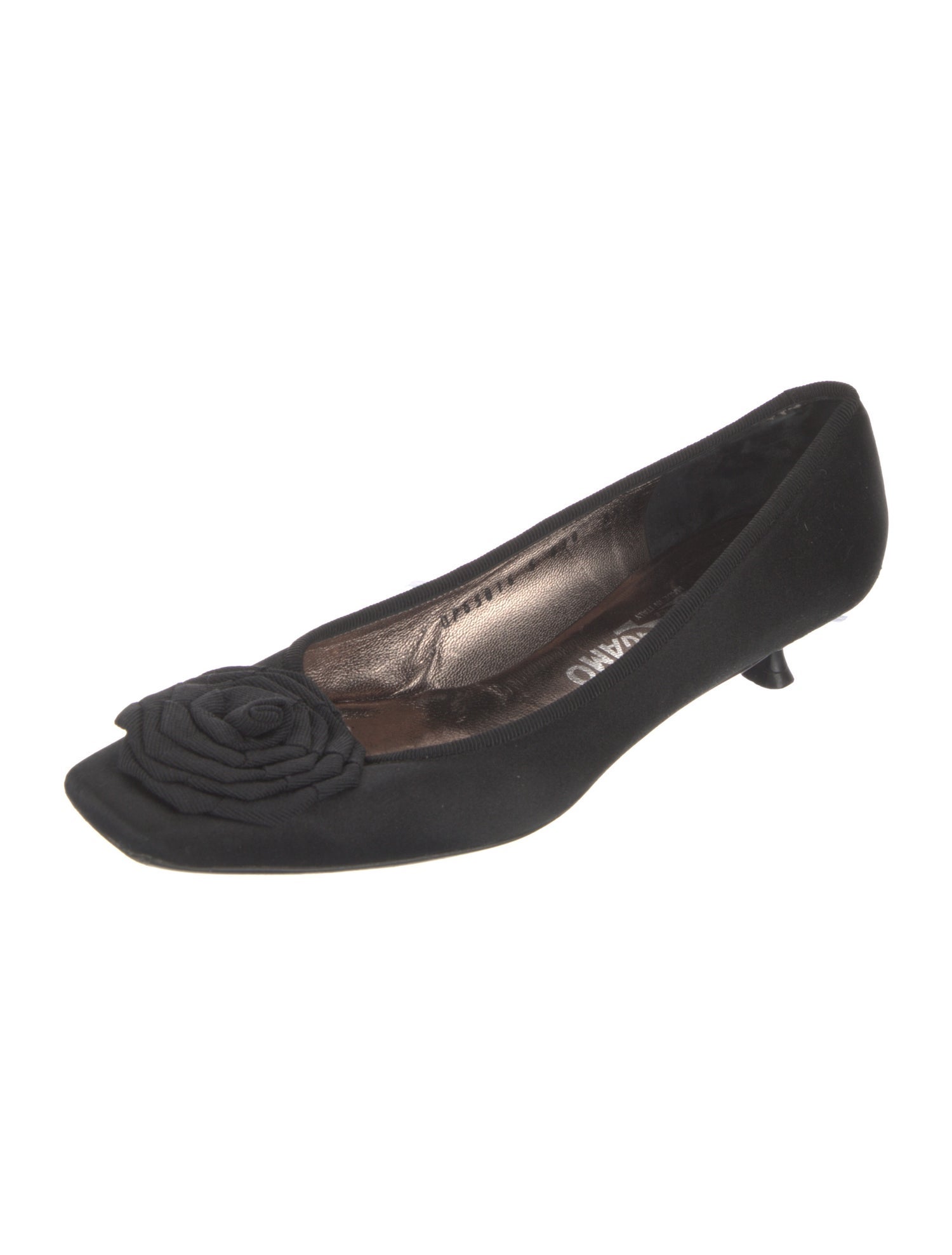 Ferragamo Satin Grosgrain Trim Pumps
