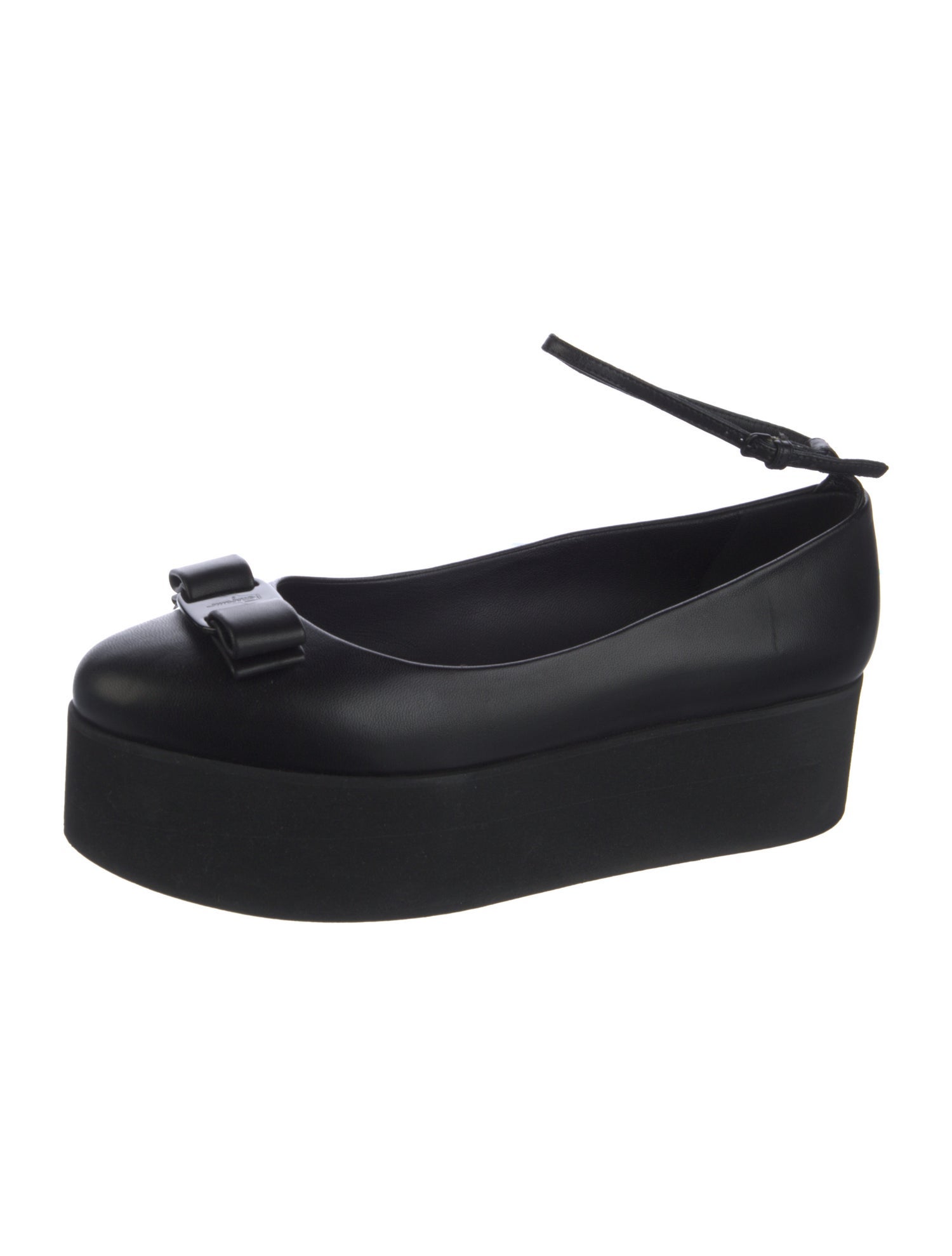 Ferragamo Vara Bow Accent Leather Flats